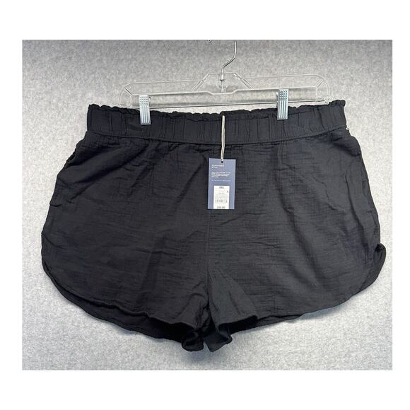 Universal Thread Pants - Universal Thread Womens Shorts 100% Cotton Size 2XL Black Elastic Waist Pockets